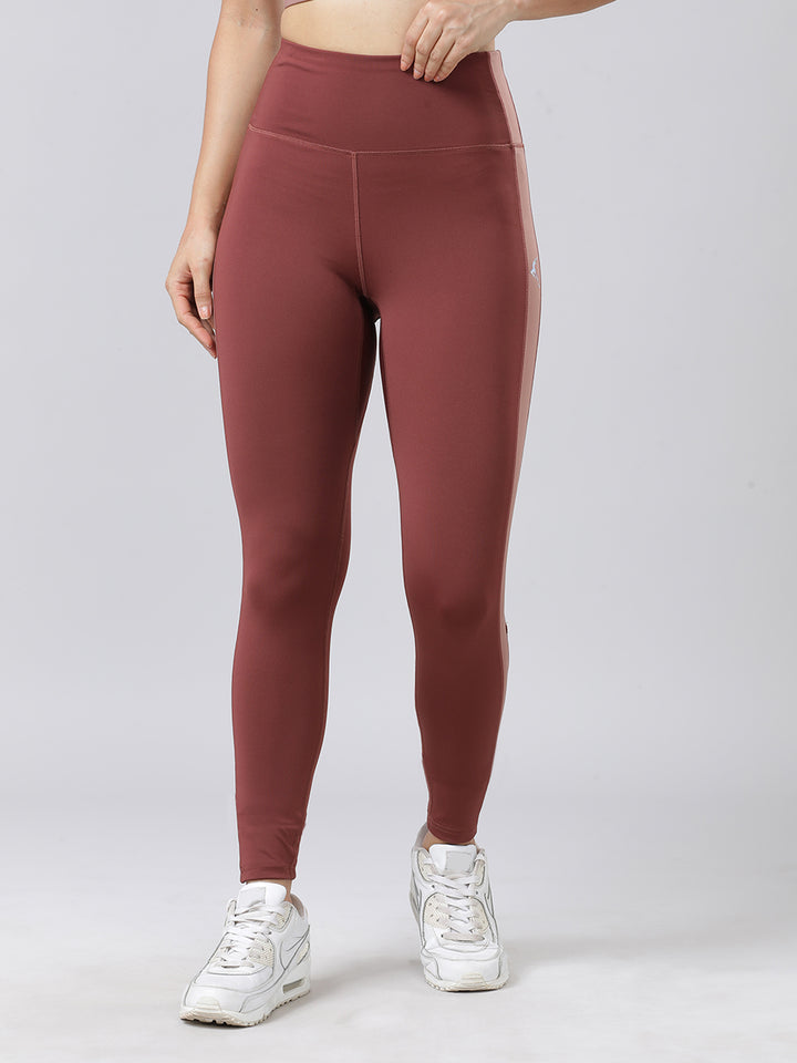 Women  New Java-Mud Merlot Solid Tights - Augusta- NJ-MM