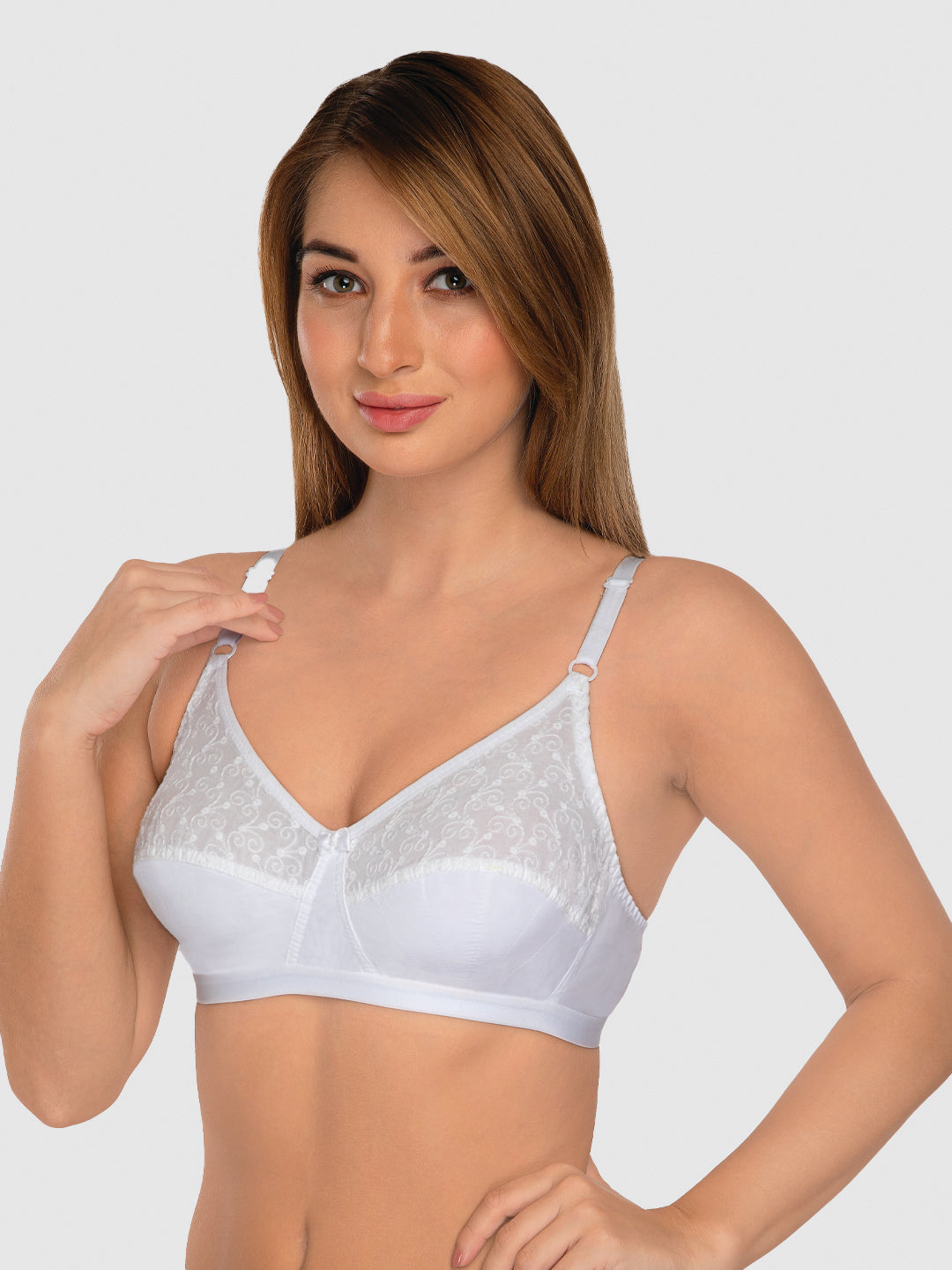 Daisy Dee White Non Padded Non Wired Full Coverage Bra NILIGNCE-White