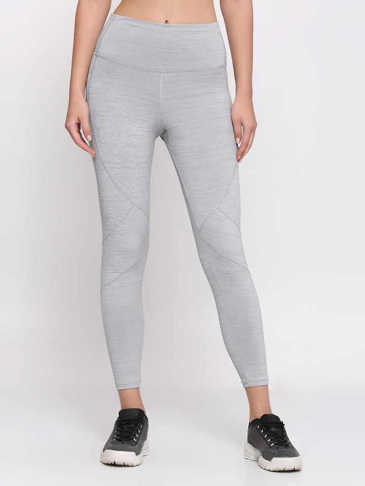 Women Light Grey Self Design Skinny Fit Track Pant - STRIDE PANT-LG