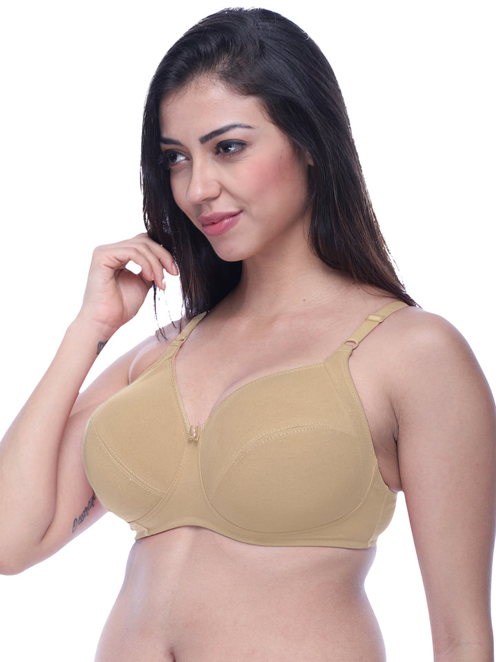 Lovable Non Padded Non Wired Full Coverage Bra - (Pack of 2) COMFYST Prime-Skin/Black