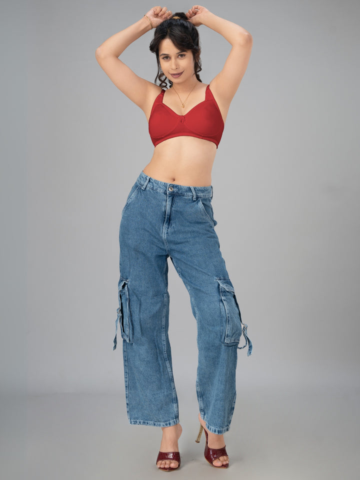 Lovable Maroon Non Padded Non Wired Full Coverage Bra ADL-13-Maroon