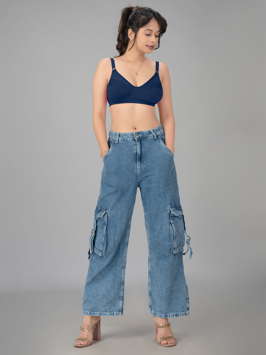 Lovable Multicolor Non Padded Non Wired Full Coverage Bra - (Pack of 2) ADL-The 1-Navy/P Rose