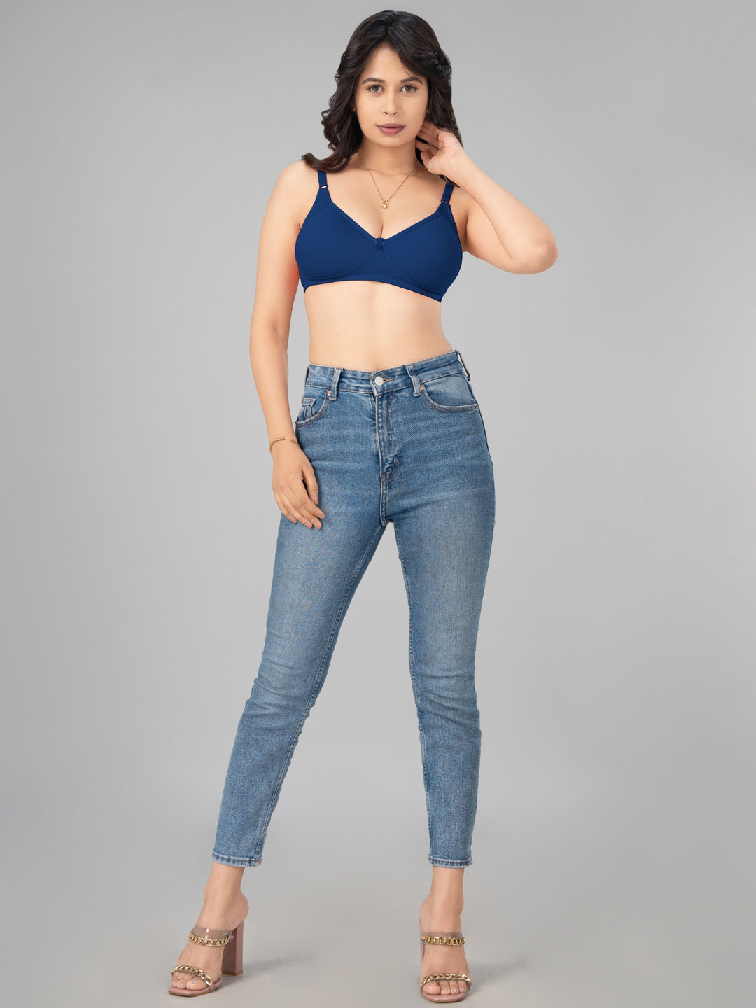 Lovable Multicolor Non Padded Non Wired Full Coverage Bra - (Pack of 2) Contours- D.Maroon/ink Blue