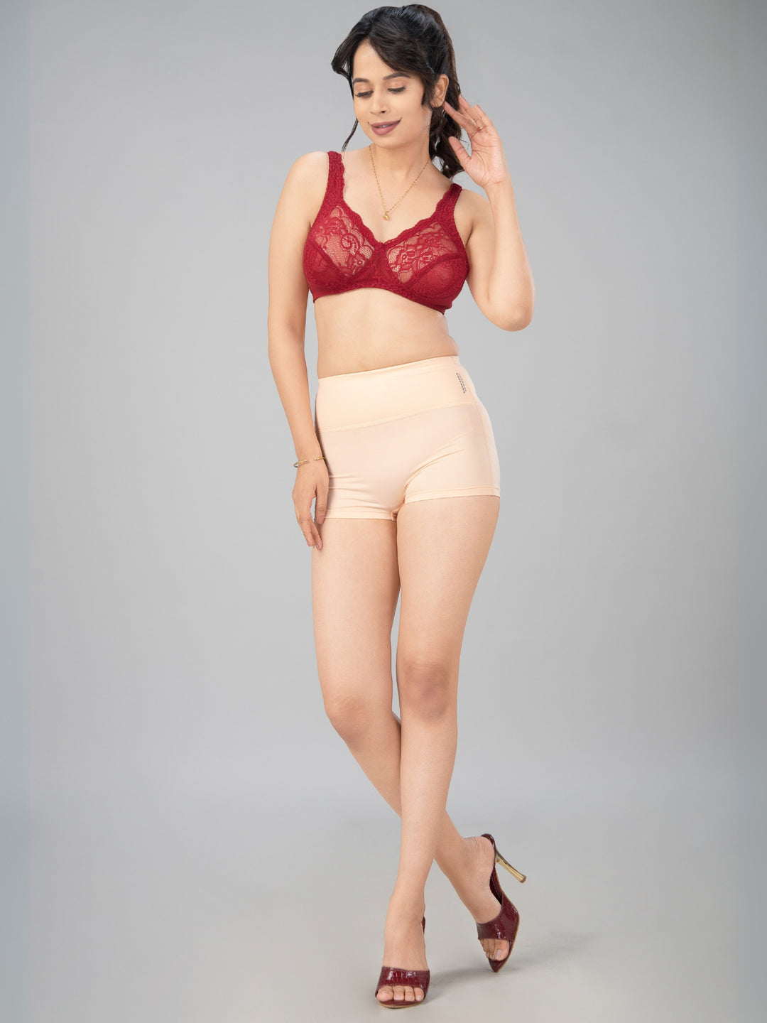 Lovable Maroon Non Padded Non Wired Full Coverage Bra L0596-Maroon
