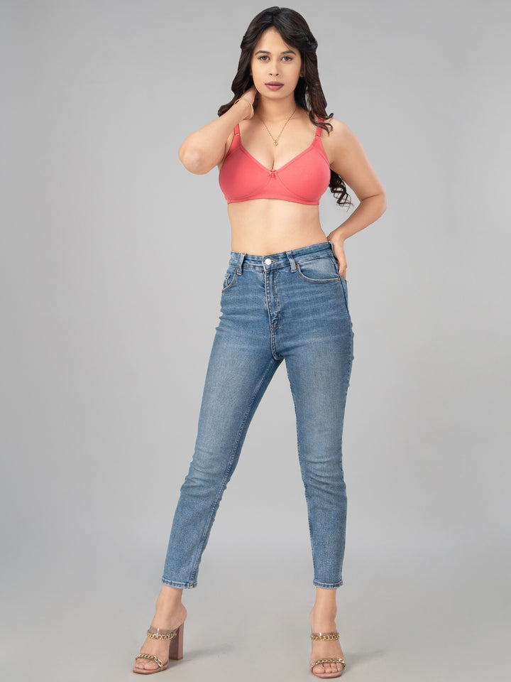 Lovable Multicolor Non Padded Non Wired Full Coverage Bra - (Pack of 2) Contours- C.Pink/D.Maroon