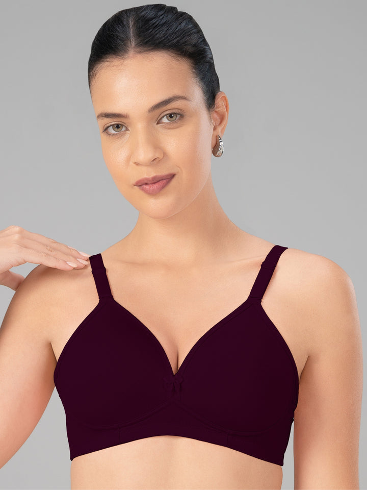Lovable Wine Lightly Padded Non Wired Full Coverage Bra Smooth++-Wine