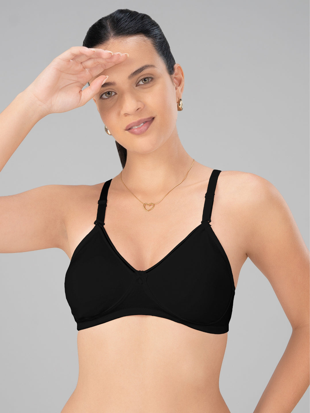 Lovable Black Non Padded Non Wired Full Coverage Bra MARVEL-Black
