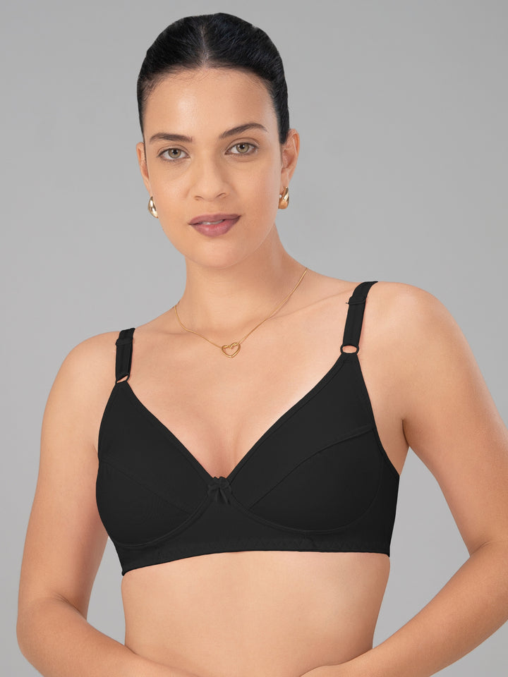 Lovable Black Non Padded Non Wired Full Coverage Bra L-1797-BLACK