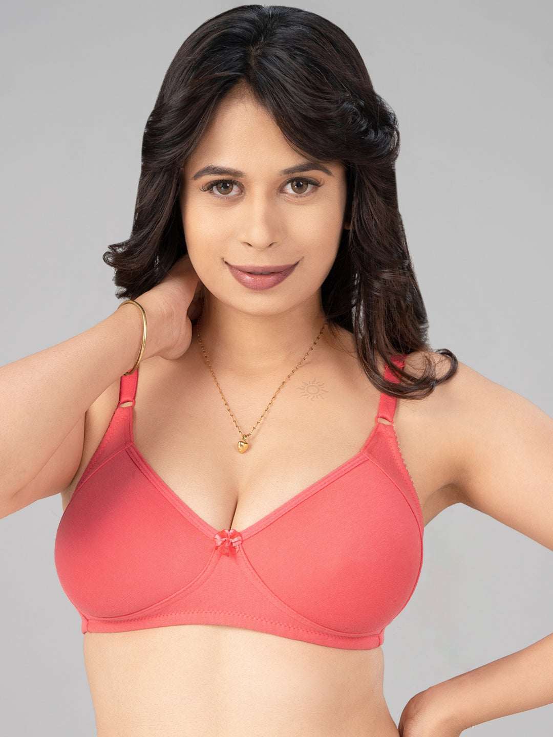 Lovable Multicolor Non Padded Non Wired Full Coverage Bra - (Pack of 2) Contours- C.Pink/Wine