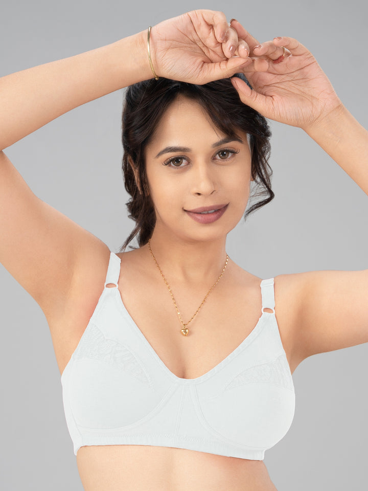 Lovable Multicolor Non Padded Non Wired Full Coverage Bra - (Pack of 2) ADL-The 1-White/P Rose