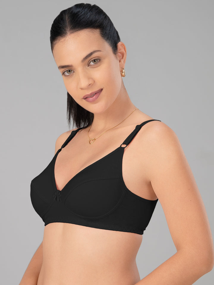 Lovable Black Non Padded Non Wired Full Coverage Bra L-1797-BLACK