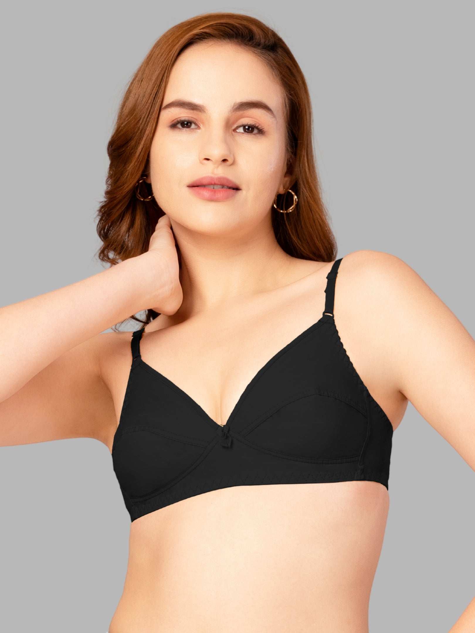 即日発送　KISHIDAMIKI tec bra bustier (black) Daisy Dee Black Non Padded Non-Wired Full Coverage T-S | Lovable India