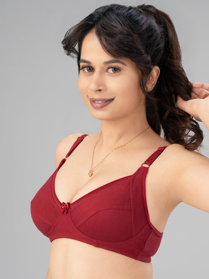 Lovable Maroon Non Padded Non Wired Full Coverage Bra L-2298-MAROON
