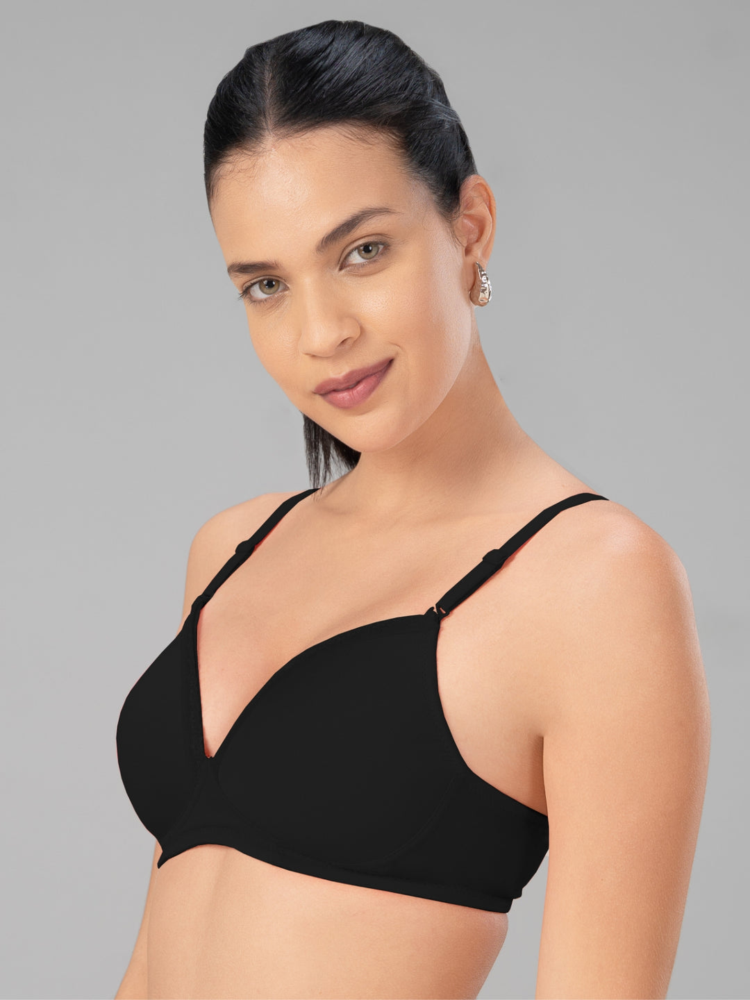 Lovable Black Lightly Padded Non Wired Full Coverage T-Shirt Bra CONFI-41-BLACK