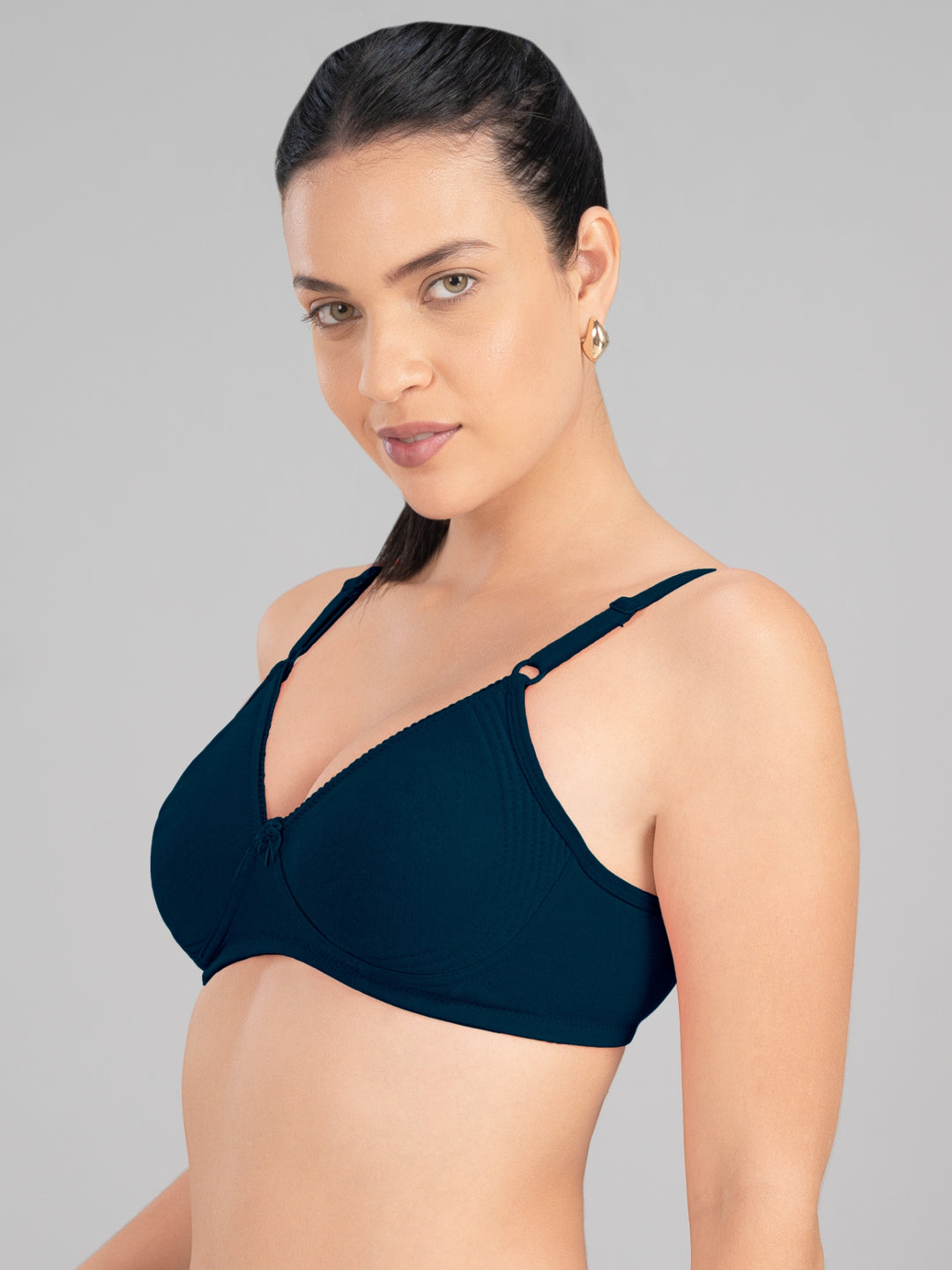 Lovable Multicolor Non Padded Non Wired Full Coverage Bra Pack of 3 - CLASSIC_3PK_Cream/E Blue/Wine