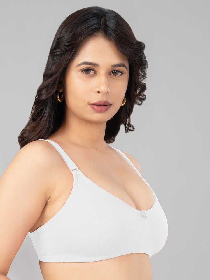 Daisy Dee White Non Padded Non-Wired Full Coverage T-Shirt Bra - NANYA-White