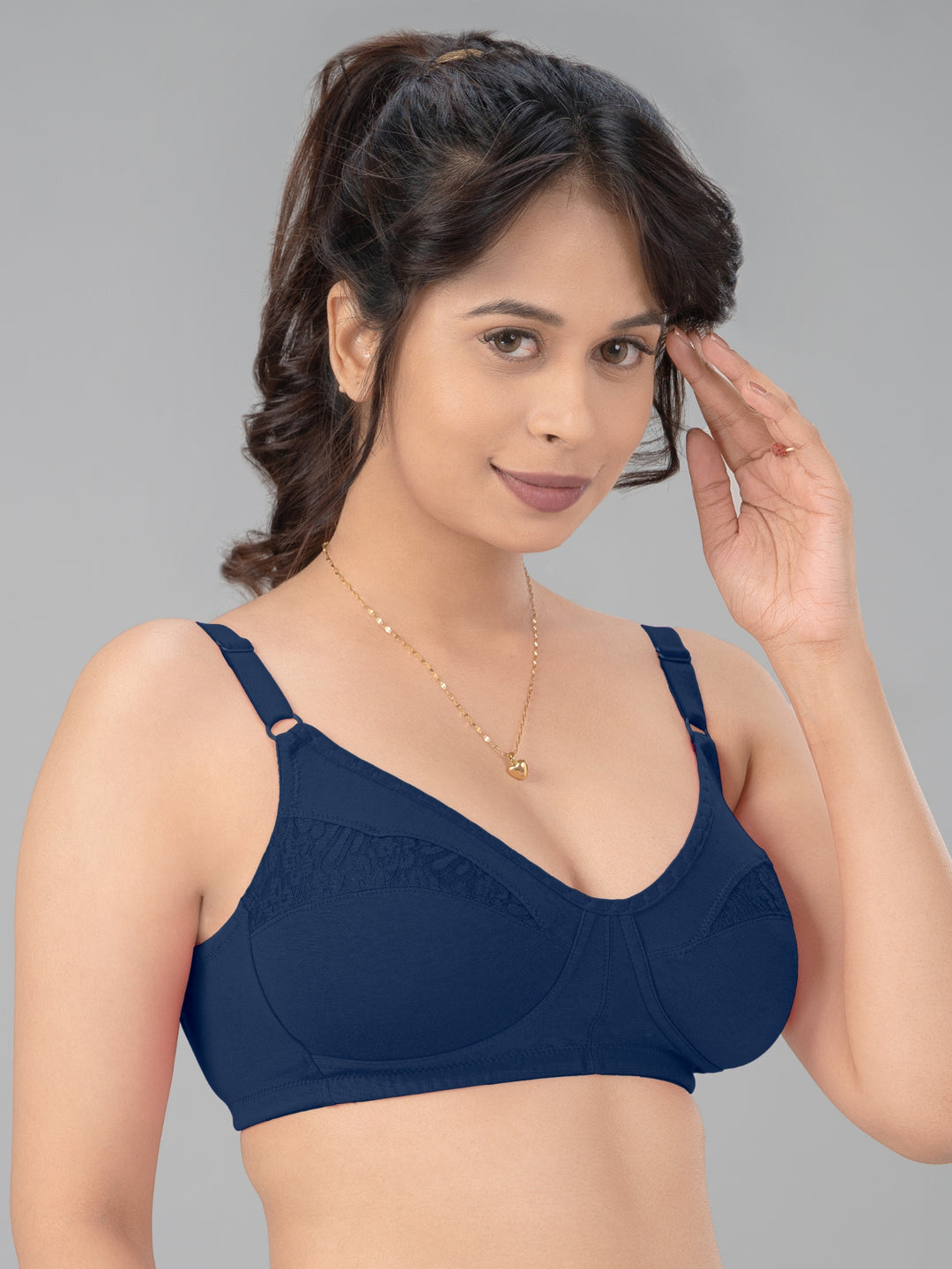 Lovable Multicolor Non Padded Non Wired Full Coverage Bra - (Pack of 2) ADL-The 1-Navy/P Rose