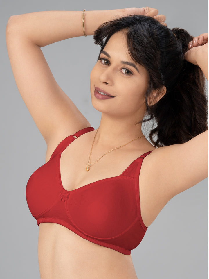 Lovable Maroon Non Padded Non Wired Full Coverage Bra ADL-13-Maroon