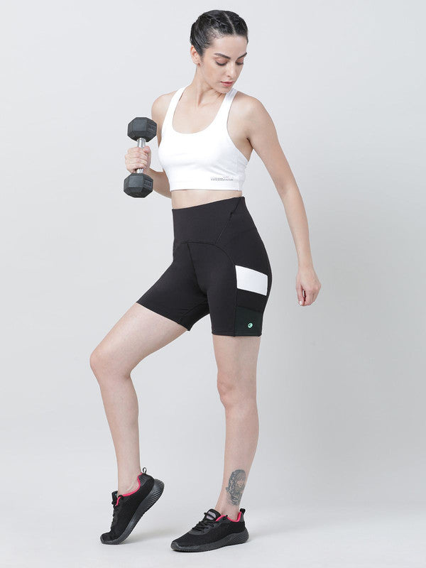 Women Black and Dark green Solid Shorts - POINT - Image 6 | Lovable India