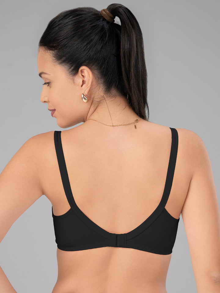 Lovable Black Non Padded Non Wired Full Coverage Bra L-1797-BLACK
