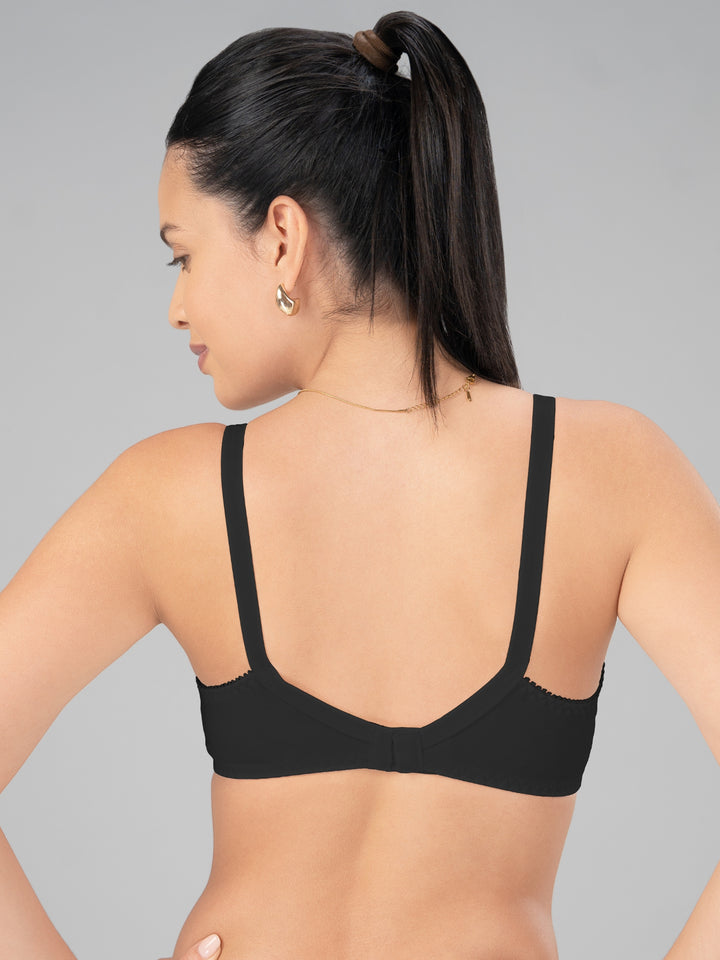 Lovable Black Non Padded Non Wired Full Coverage Bra L0296-Black