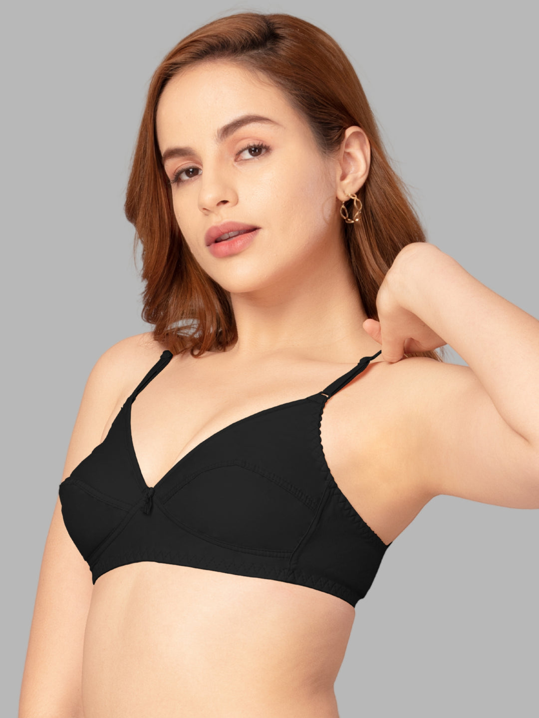 Daisy Dee Black Non Padded Non Wired Full Coverage Bra NARTHE-Black