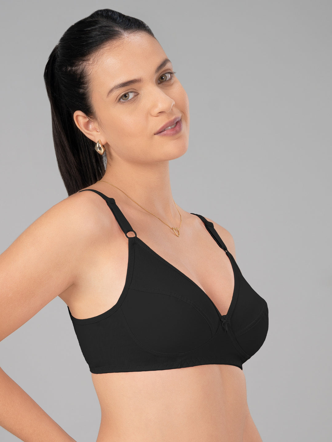 Lovable Black Non Padded Non Wired Full Coverage Bra L-1797-BLACK