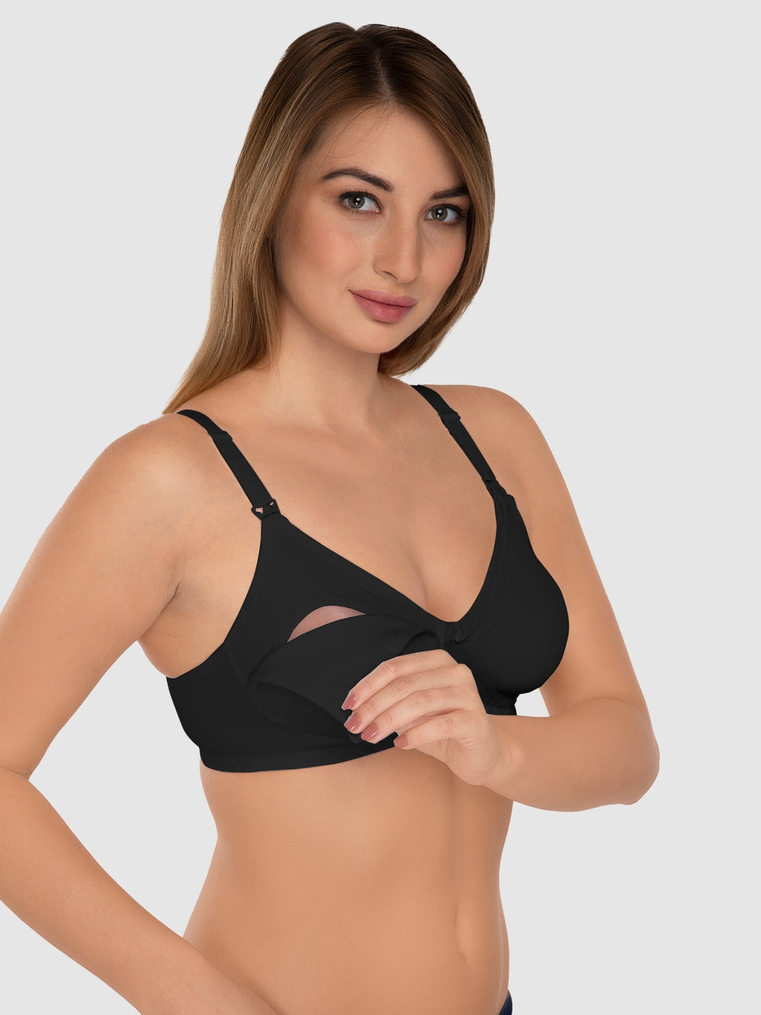 Daisy Dee Black and White Non Padded Full Coverage Maternity Bra Pack of 2 - NMDNA-Black/White