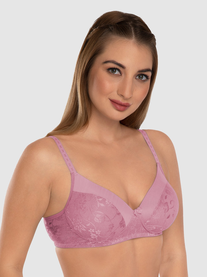 Daisy Dee Baby Pink and T Blue Padded Non-Wired Full Coverage Bra Pack of 2 - NVLR-B.Pink/T.Blue