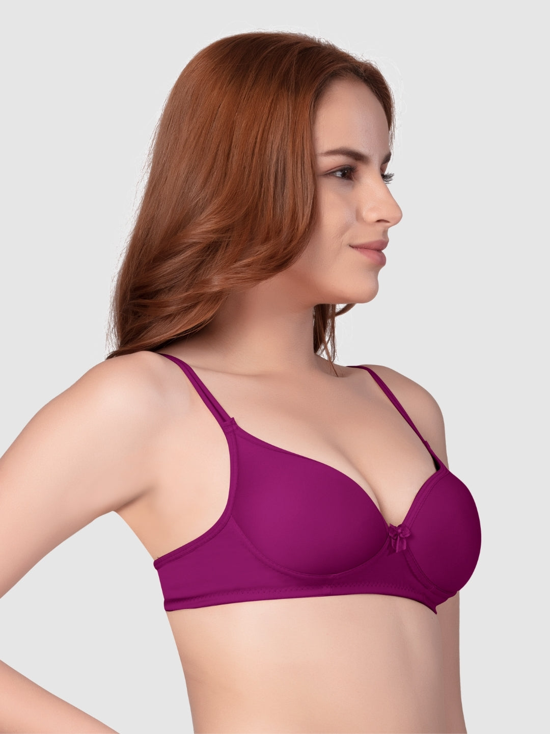 Daisy Dee Magenta and Maroon Padded Non-Wired Full Coverage Bra Pack of 2 - NKWI-Magenta/Maroon