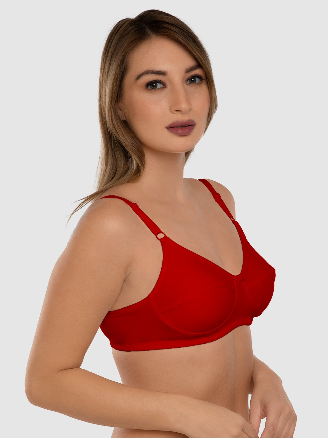 Daisy Dee Red and Maroon Non Padded Non-Wired Full Coverage Bra Pack of 2 - NSHTL-RED/MAROON