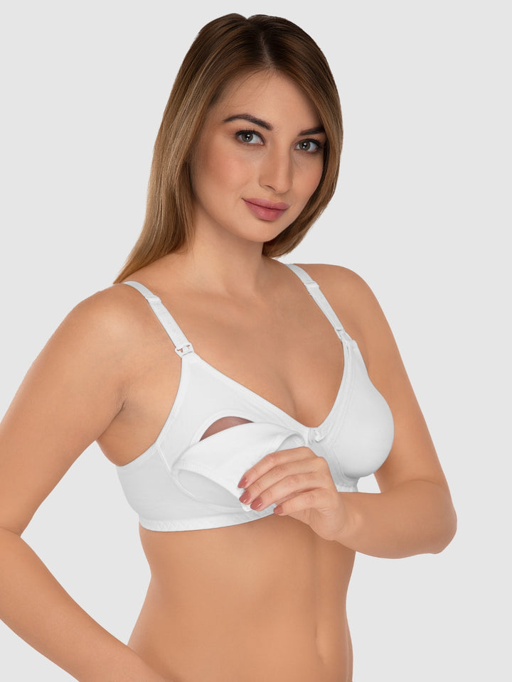 Daisy Dee Skin and White Non Padded Full Coverage Maternity Bra Pack of 2 - NMDNA-Skin/White