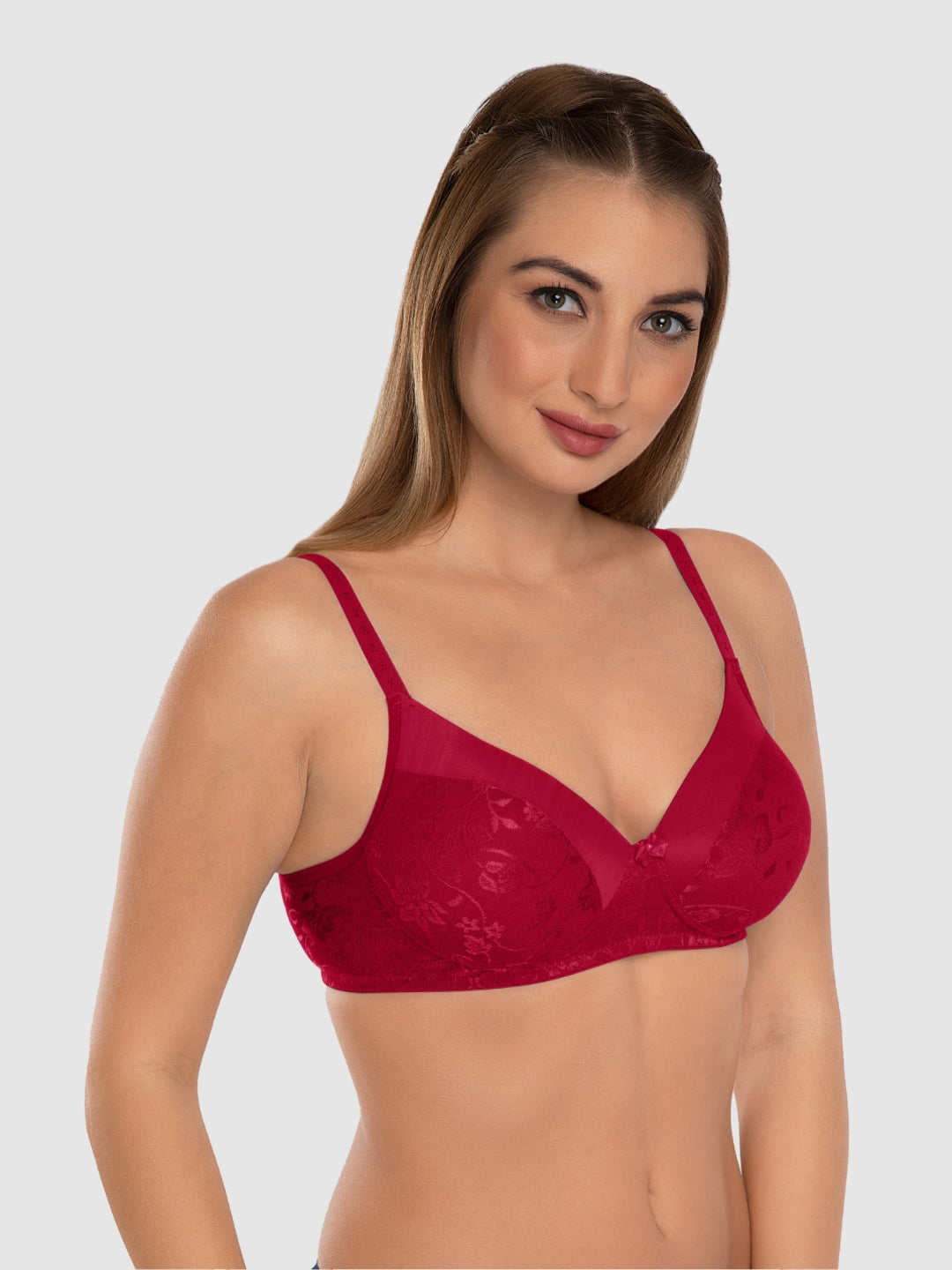 Daisy Dee Maroon and T Blue Padded Non-Wired Full Coverage Bra Pack of 2 - NVLR-Maroon/T.Blue