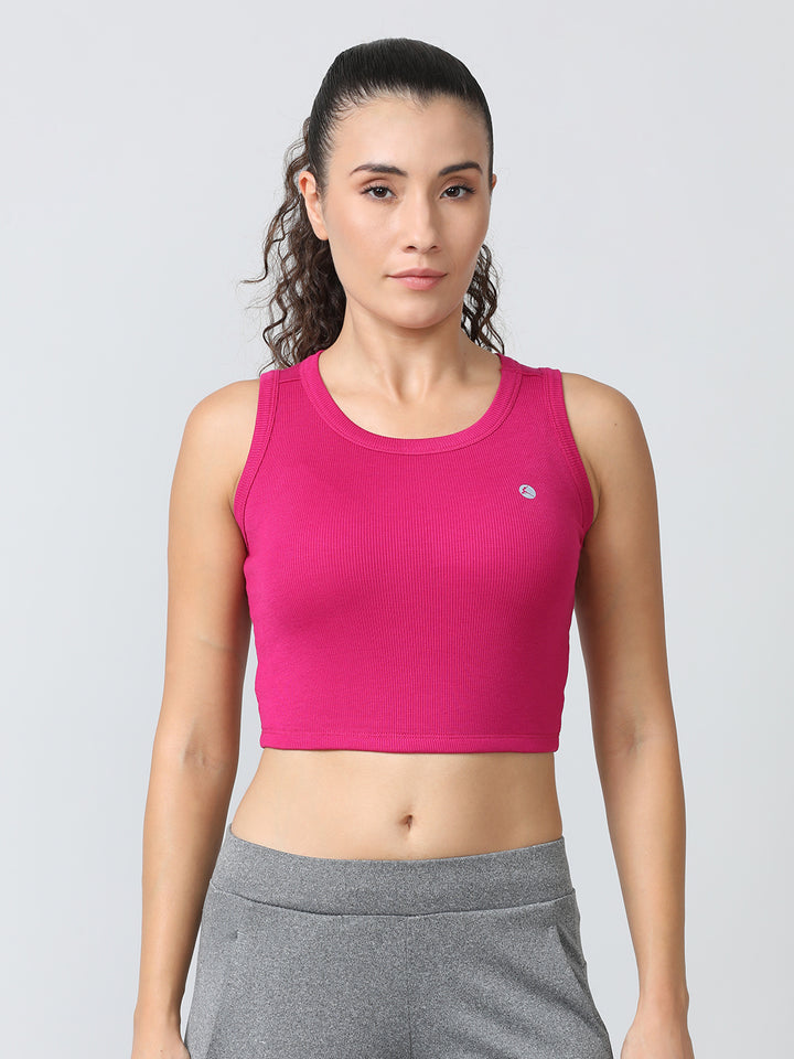 Women Fuchsia Solid Tops & T-Shirts - Stunner Tank -06 - FU