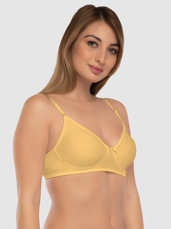 Daisy Dee White and Skin Non Padded Non-Wired Full Coverage Bra Pack of 2 - NSTRD-White/Skin