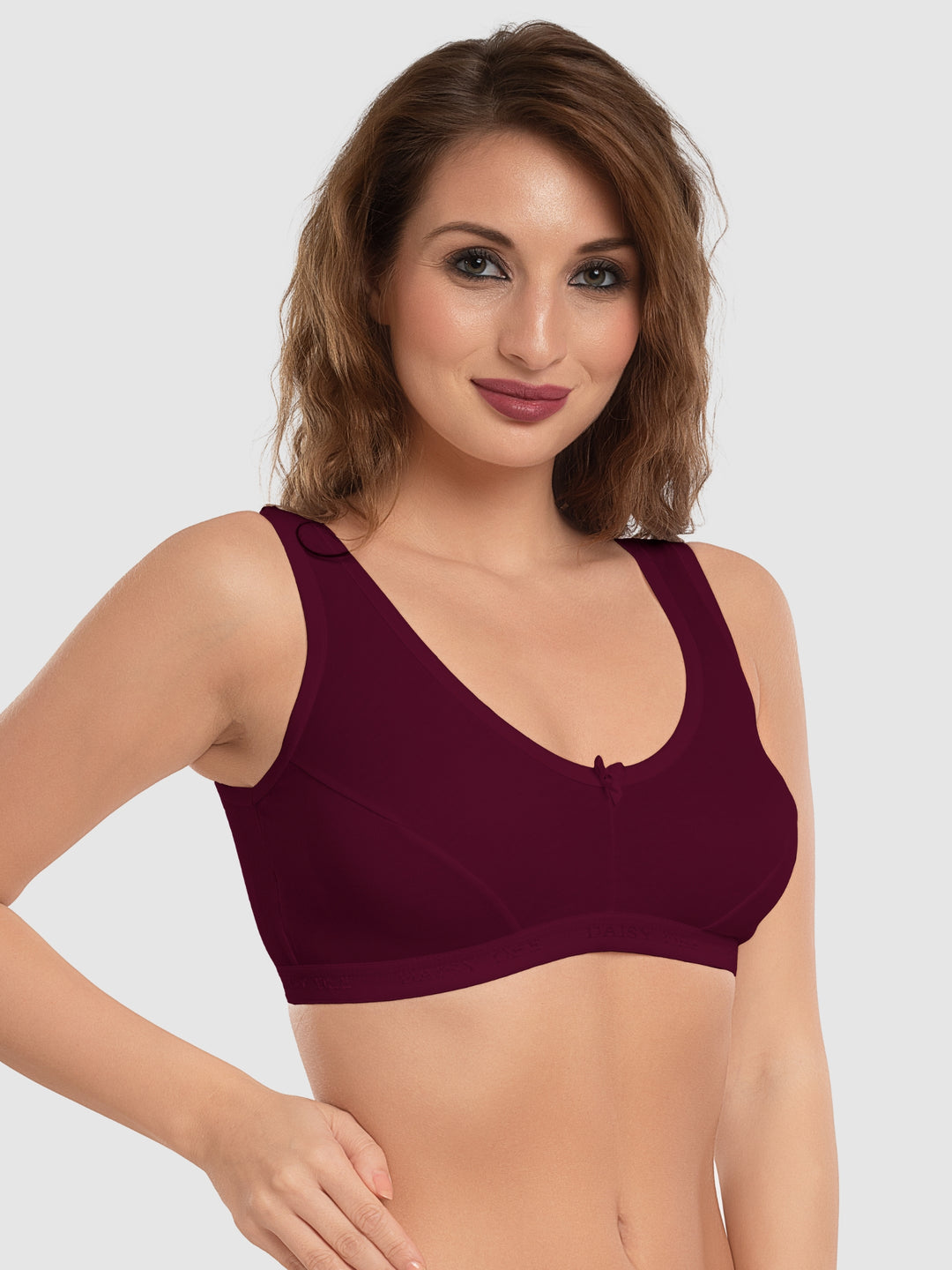 Daisy Dee Black and Maroon Non Padded Wirefree Full Coverage Sports Bra Pack of 2 - NLRA-BLACK/MAROON