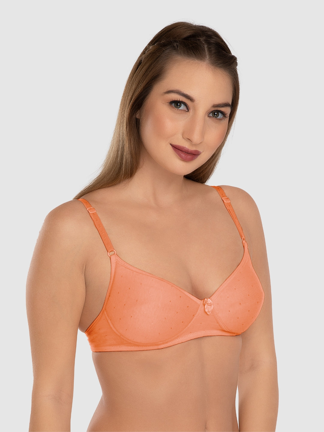 Daisy Dee Teal Blue and Peach Padded Non-Wired Full Coverage T-Shirt Bra Pack of 2 - NCHL-T.BLUE/PEACH