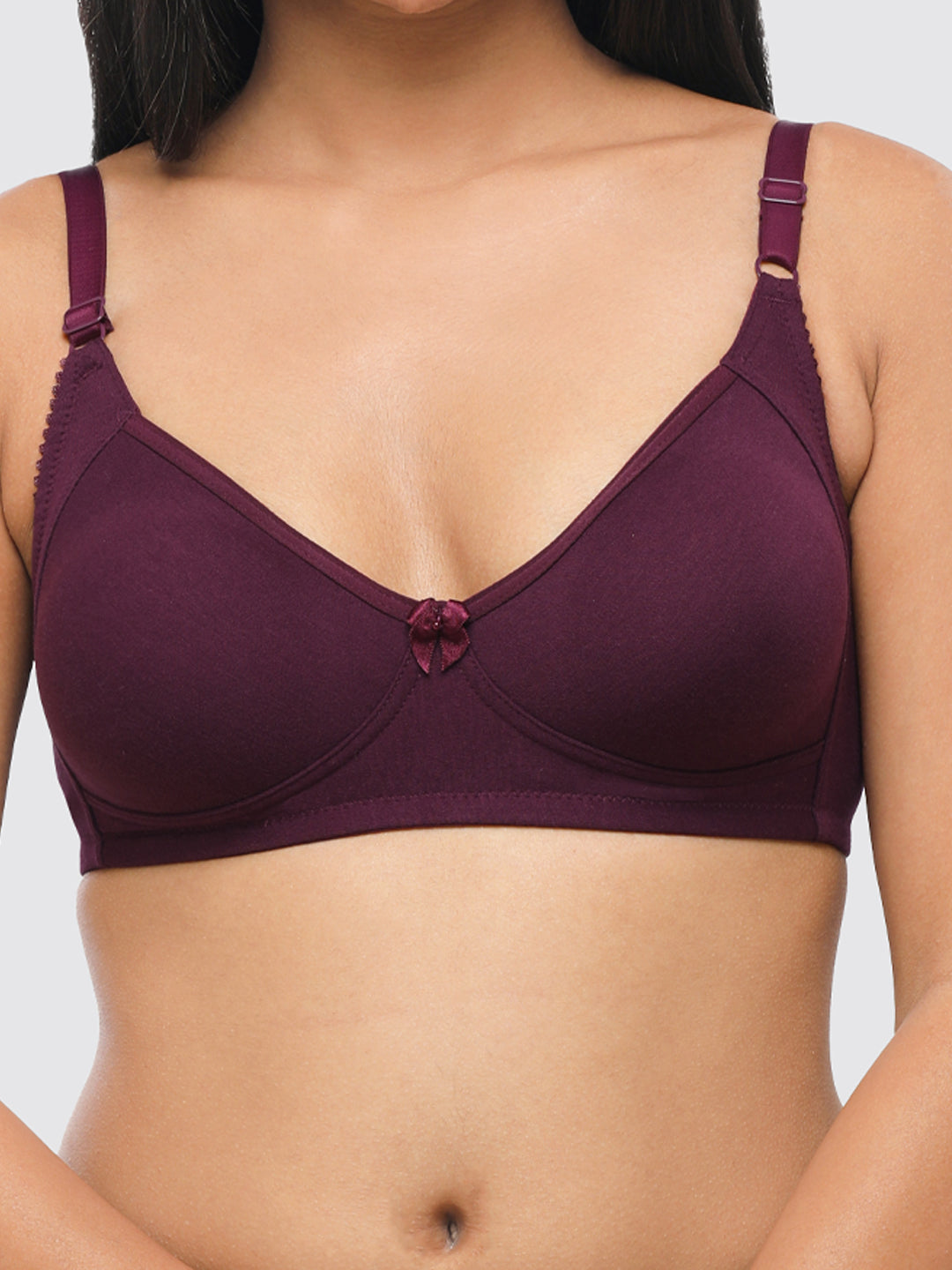 Lovable Wine Non Padded Non Wired Full Coverage Bra Contours-Wine