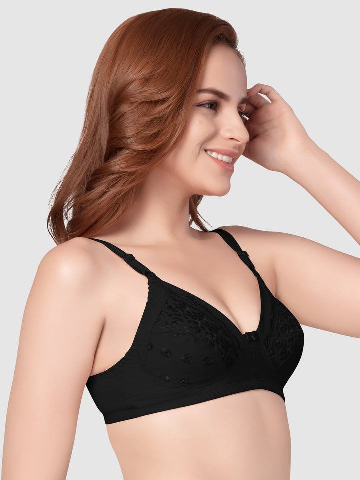 Daisy Dee Black and Skin Non Padded Non-Wired Full Coverage Bra Pack of 2 - NCHRESMA-Black/Skin