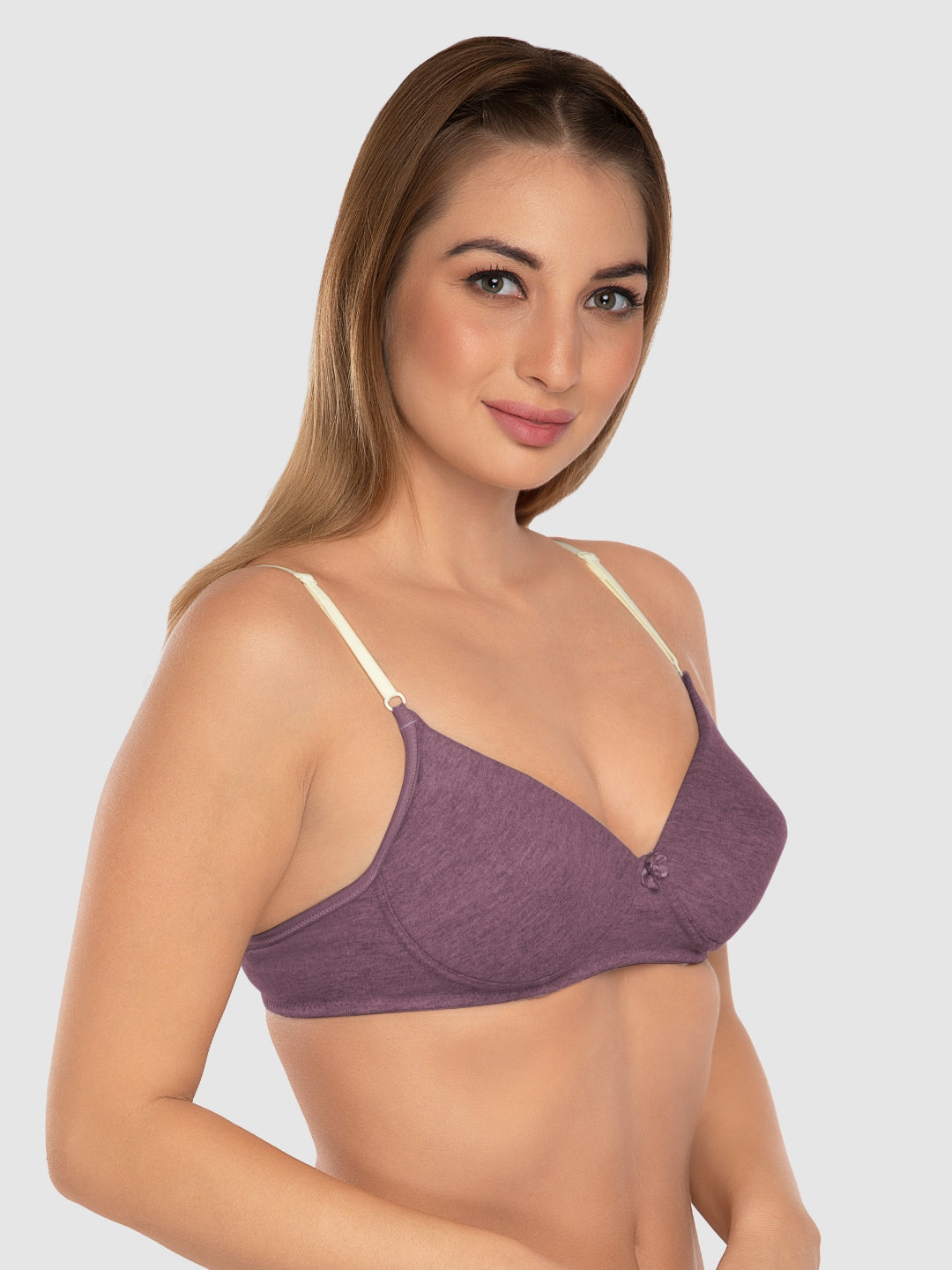 Daisy Dee Denim Blue and Wine Padded Non-Wired Full Coverage Bra Pack of 2 - NJZZ-D.BLUE/WINE