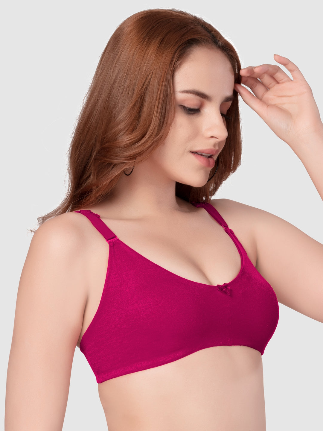 Daisy Dee Rani Pink and Wine Non Padded Non-Wired Full Coverage T-Shirt Bra Pack of 2 - NANYA-R.Pink/Wine