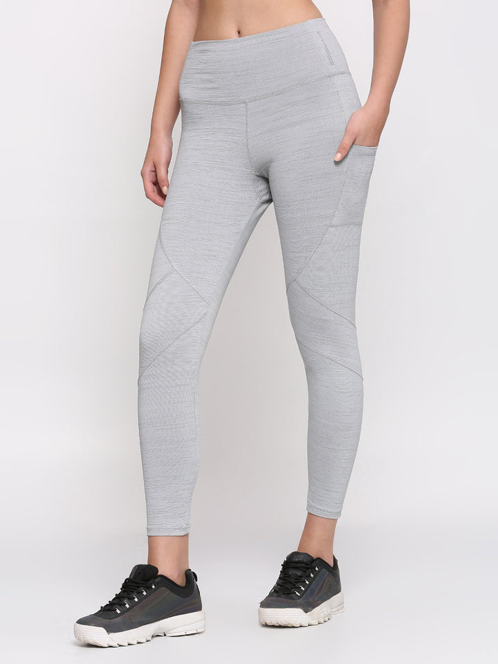 Women Light Grey Self Design Skinny Fit Track Pant - STRIDE PANT-LG