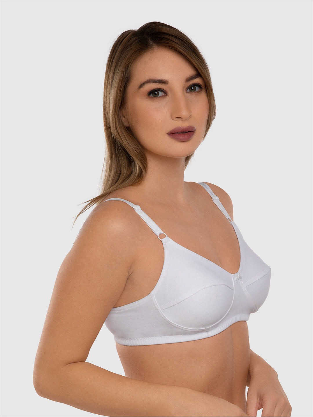 Daisy Dee White and Red Non Padded Non-Wired Full Coverage Bra Pack of 2 - NSHTL-WHITE/RED