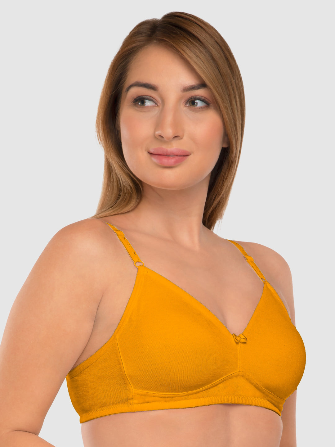 Daisy Dee Yellow and White Non Padded Non-Wired Full Coverage T-Shirt Bra Pack of 2 - NDSZN-Yellow/White