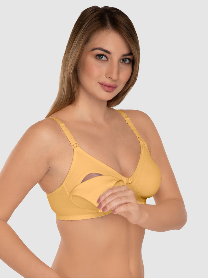 Daisy Dee Skin and Black Non Padded Full Coverage Maternity Bra Pack of 2 - NMDNA-Skin/Black