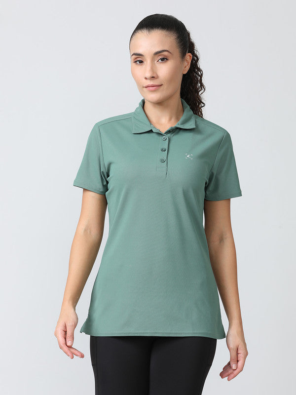 Women Pista Green Solid Tops & T-Shirts - LOKI TEE - Pista