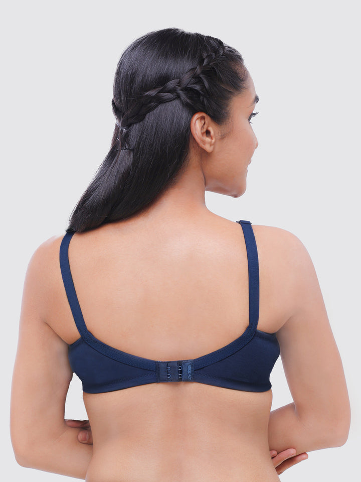 Lovable Women Cream and Navy Non Padded Non Wired Full Coverage Bra Pack of 2 - ORIGINAL-Cream/Navy
