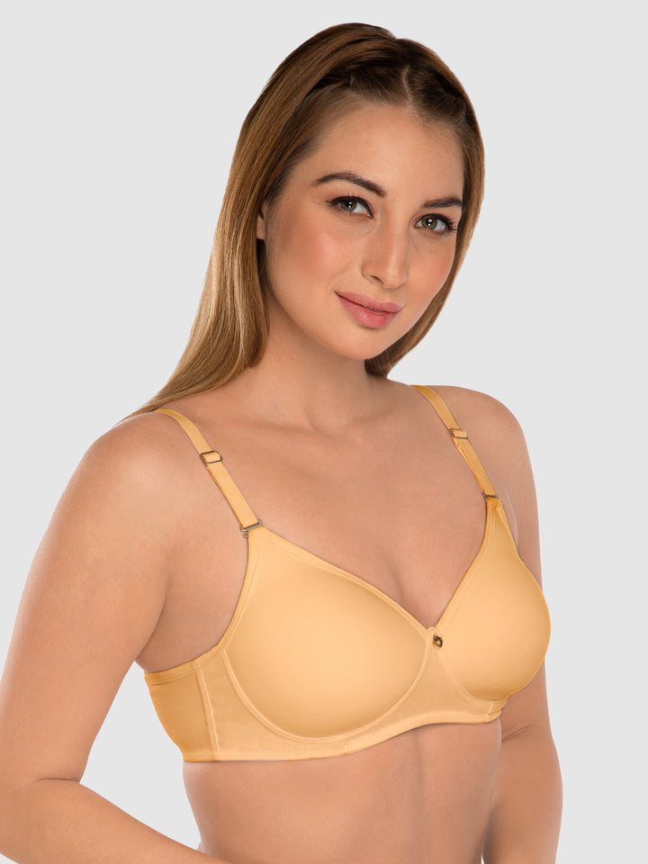 Daisy Dee Skin and White Non Padded Non-Wired Full Coverage Bra Pack of 2 - NMPL-Skin/White