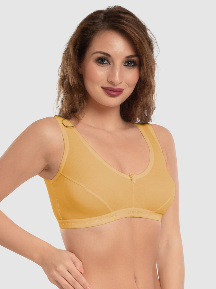 Daisy Dee Maroon and Beige Non Padded Wirefree Full Coverage Sports Bra Pack of 2 - NLRA-MAROON/BEIGE