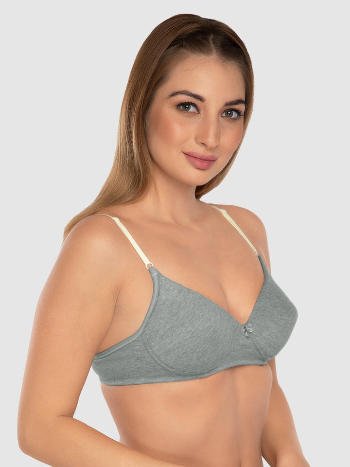 Daisy Dee Red and Light Grey Padded Non-Wired Full Coverage Bra Pack of 2 - NJZZ-RED/L.GREY
